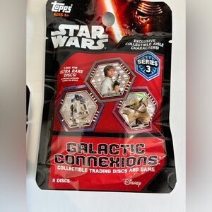 7 Bags New Topps Star Wars Galactic Connexions Collectible Trading Disk Game